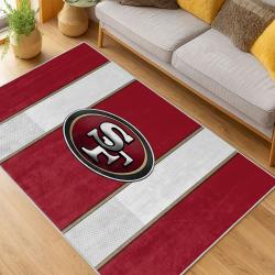 nfl san francisco 49ers football team logo sport carpet area rug home decor living room fs160