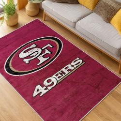 nfl san francisco 49ers football team logo sport carpet area rug home decor living room fs161