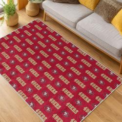 nfl san francisco 49ers football team logo sport carpet area rug home decor living room fs163