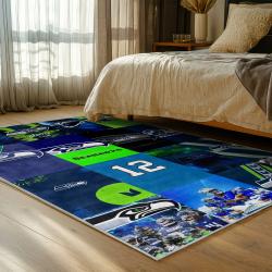 nfl seattle seahawks area rug non slip football carpet home decor gift idea for fans bedroom ss126