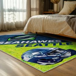 nfl seattle seahawks area rug non slip football carpet home decor gift idea for fans bedroom ss146