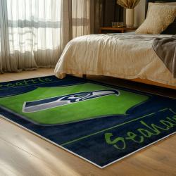 nfl seattle seahawks area rug non slip football carpet home decor gift idea for fans bedroom ss150