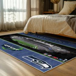 nfl seattle seahawks area rug non slip football carpet home decor gift idea for fans bedroom ss167