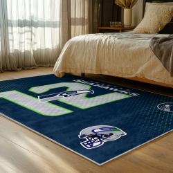 nfl seattle seahawks area rug non slip football carpet home decor gift idea for fans bedroom ss170