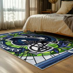 nfl seattle seahawks area rug non slip football carpet home decor gift idea for fans bedroom ss184