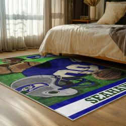nfl seattle seahawks area rug non slip football carpet home decor gift idea for fans bedroom ss89