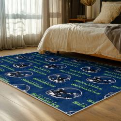 nfl seattle seahawks area rug non slip football carpet home decor gift idea for fans bedroom ss91