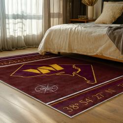 nfl washington commanders area rug non slip football carpet home decor gift idea for fans bedroom wscd101