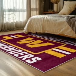nfl washington commanders area rug non slip football carpet home decor gift idea for fans bedroom wscd104