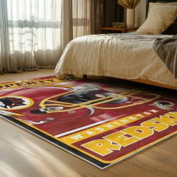 nfl washington commanders area rug non slip football carpet home decor gift idea for fans bedroom wscd113