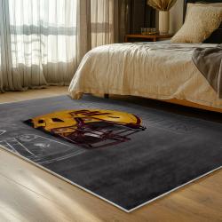 nfl washington commanders area rug non slip football carpet home decor gift idea for fans bedroom wscd123