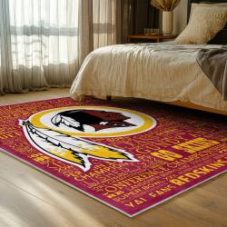 nfl washington commanders area rug non slip football carpet home decor gift idea for fans bedroom wscd125