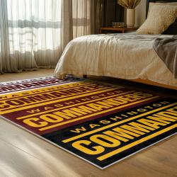 nfl washington commanders area rug non slip football carpet home decor gift idea for fans bedroom wscd132