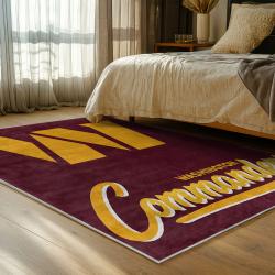 nfl washington commanders area rug non slip football carpet home decor gift idea for fans bedroom wscd133