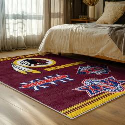 nfl washington commanders area rug non slip football carpet home decor gift idea for fans bedroom wscd171