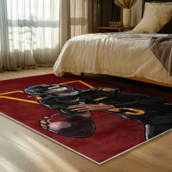 nfl washington commanders area rug non slip football carpet home decor gift idea for fans bedroom wscd193