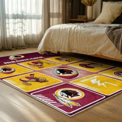 nfl washington commanders area rug non slip football carpet home decor gift idea for fans bedroom wscd195