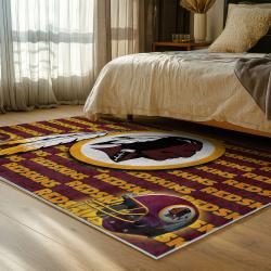 nfl washington commanders area rug non slip football carpet home decor gift idea for fans bedroom wscd196