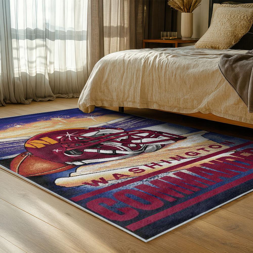 NFL Washington Commanders Area Rug Non-slip Football Carpet Home Decor Gift Idea For Fans WSCD207 1 nfl washington commanders area rug non slip football carpet home decor gift idea for fans bedroom wscd207