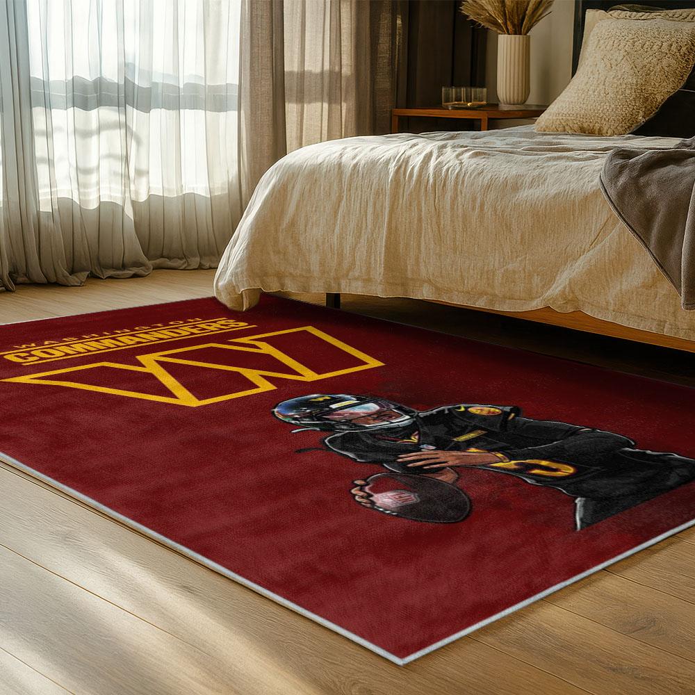 NFL Washington Commanders Area Rug Non-slip Football Carpet Home Decor Gift Idea For Fans WSCD211 1 nfl washington commanders area rug non slip football carpet home decor gift idea for fans bedroom wscd211