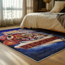nfl washington commanders area rug non slip football carpet home decor gift idea for fans bedroom wscd216