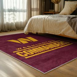nfl washington commanders area rug non slip football carpet home decor gift idea for fans bedroom wscd219