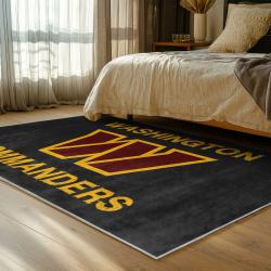 nfl washington commanders area rug non slip football carpet home decor gift idea for fans bedroom wscd237