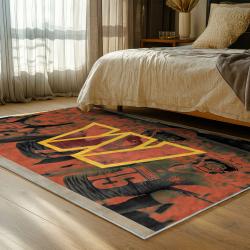 nfl washington commanders area rug non slip football carpet home decor gift idea for fans bedroom wscd244