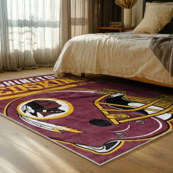 nfl washington commanders area rug non slip football carpet home decor gift idea for fans bedroom wscd77