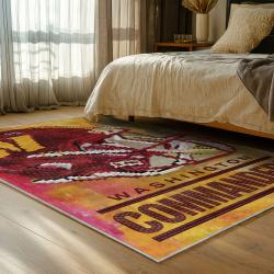 nfl washington commanders area rug non slip football carpet home decor gift idea for fans bedroom wscd79