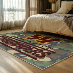 nfl washington commanders area rug non slip football carpet home decor gift idea for fans bedroom wscd82