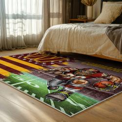 nfl washington commanders area rug non slip football carpet home decor gift idea for fans bedroom wscd89