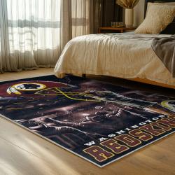 nfl washington commanders area rug non slip football carpet home decor gift idea for fans bedroom wscd95