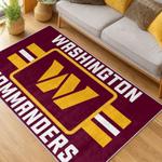 nfl washington commanders area rug non slip football carpet home decor gift idea for fans living room wscd104