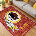 nfl washington commanders area rug non slip football carpet home decor gift idea for fans living room wscd125