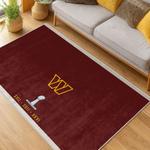 nfl washington commanders area rug non slip football carpet home decor gift idea for fans living room wscd131
