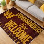 nfl washington commanders area rug non slip football carpet home decor gift idea for fans living room wscd154