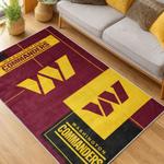 nfl washington commanders area rug non slip football carpet home decor gift idea for fans living room wscd169