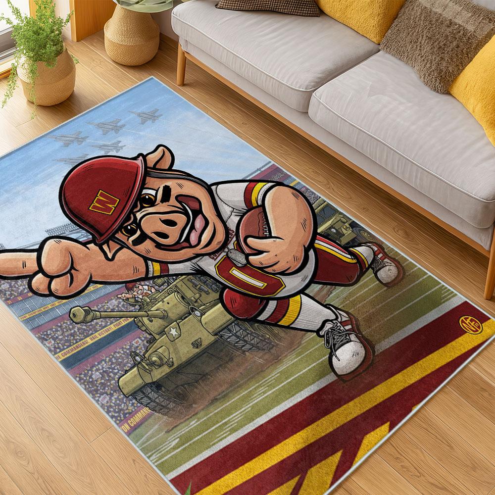 NFL Washington Commanders Area Rug Non-slip Football Carpet Home Decor Gift Idea For Fans WSCD182 nfl washington commanders area rug non slip football carpet home decor gift idea for fans living room wscd182