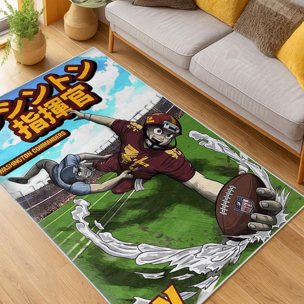 NFL Washington Commanders Area Rug Non-slip Football Carpet Home Decor Gift Idea For Fans WSCD192 nfl washington commanders area rug non slip football carpet home decor gift idea for fans living room wscd192