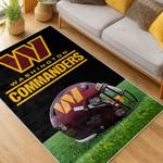 nfl washington commanders area rug non slip football carpet home decor gift idea for fans living room wscd199