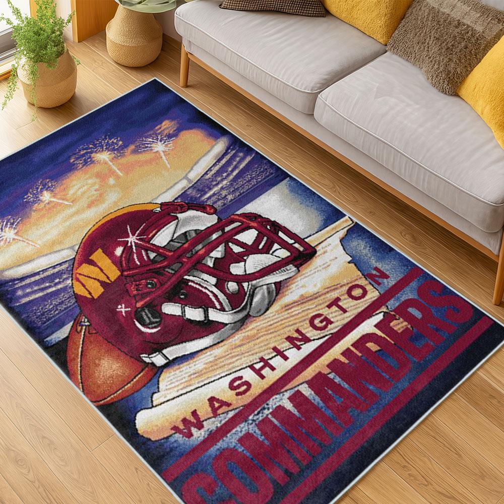 NFL Washington Commanders Area Rug Non-slip Football Carpet Home Decor Gift Idea For Fans WSCD207 nfl washington commanders area rug non slip football carpet home decor gift idea for fans living room wscd207