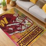 nfl washington commanders area rug non slip football carpet home decor gift idea for fans living room wscd79