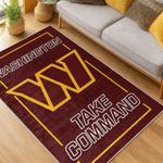 nfl washington commanders area rug non slip football carpet home decor gift idea for fans living room wscd81