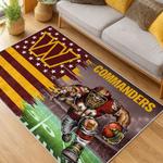 nfl washington commanders area rug non slip football carpet home decor gift idea for fans living room wscd89
