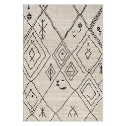 scandi boho handdrawn rug black tribal lines on cream minimalist aesthetic living room rug