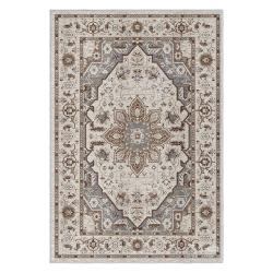 silver grey vintage medallion rug distressed antique oriental style elegant formal dining room rug