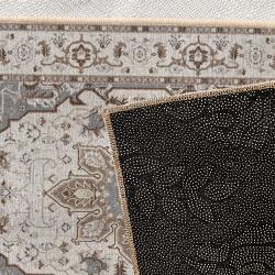 silver grey vintage medallion rug distressed antique oriental style elegant formal dining room rug zoom