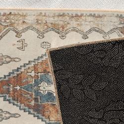 vintage distressed medallion rug terracotta blue oriental style lowpile area rug for living room zoom