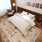 warm earth tone tribal rug ethnic southwestern kilim pattern cozy boho decor area rug bedroom